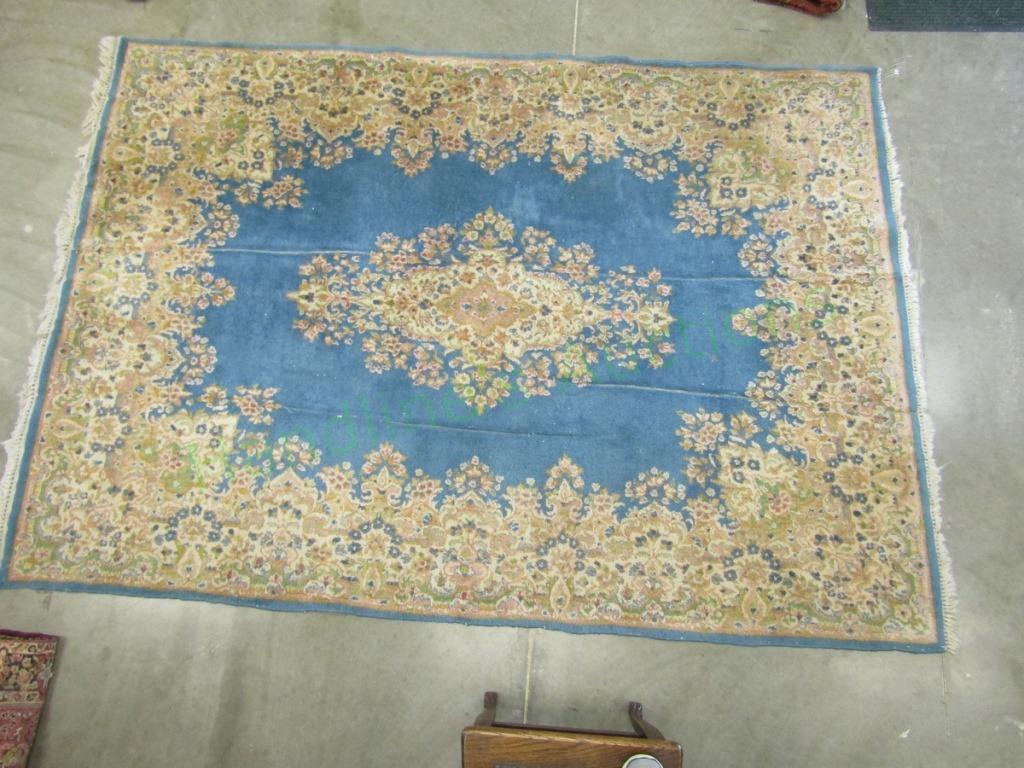 Semi Antique Hand Woven Persian Kermen 9.7x6 ft: Title: Semi Antique Hand Woven Persian Kermen 9.7x6 ft Origin: 1980 Size: 9.7x6 ft Material: Iran Circa:100 % Wool Description: Semi Antique Hand Woven Persian Kermen 9.7x6 ft Reserve: $100.00 Shippin