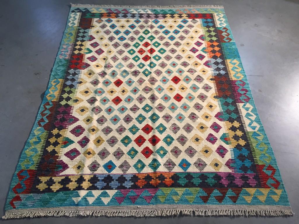 COLORFUL HAND KNOTTED KLIM 5x6.7 (1 of 8)