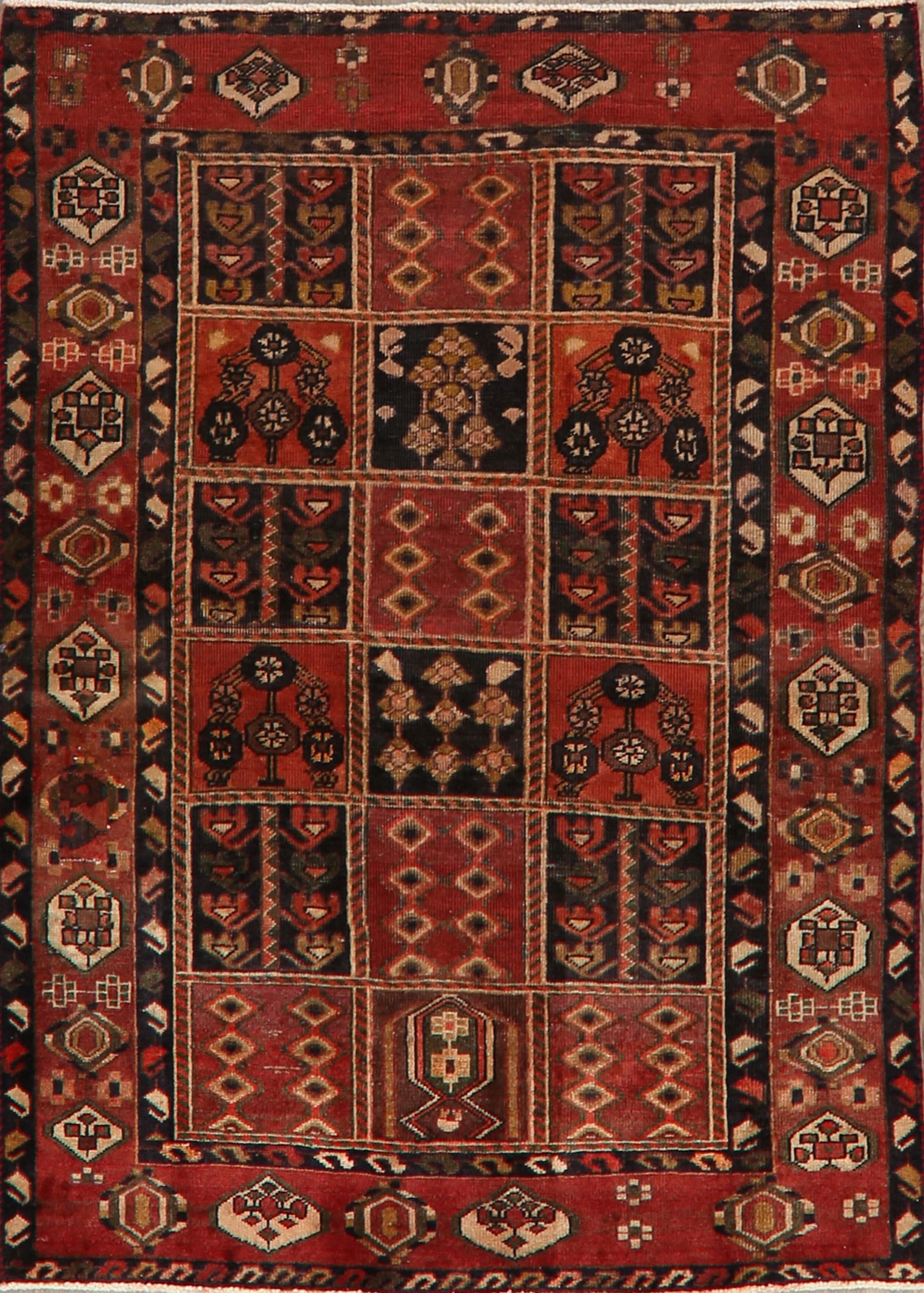 Antique Garden Design Bakhtiari Persian Area Rug 4x6 (1 of 20)