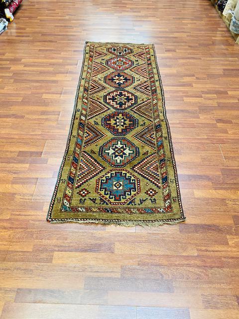 Antique Persian Kurdish Tribal Camel Hair Runner-3653 (1 of 7)