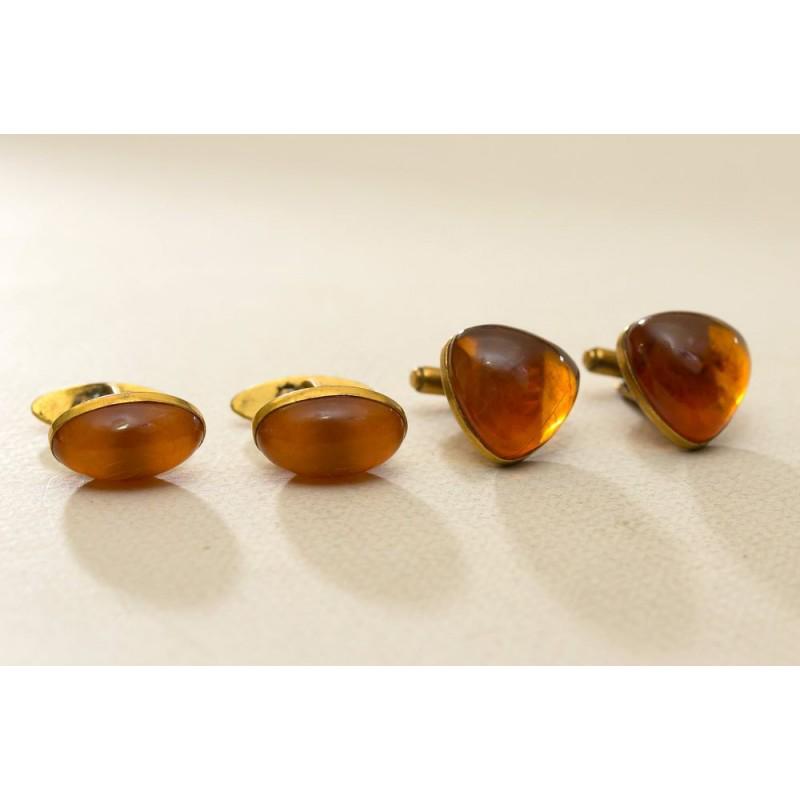 18g of Natural Baltic Amber cufflinks gilding stamped (1 of 10)