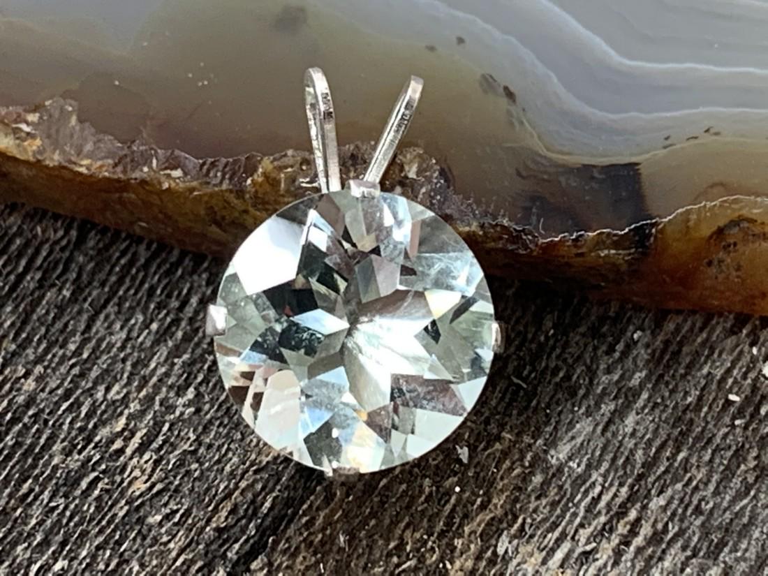 Prasiolite (Green Quartz) Faceted Gemstone .925 (1 of 2)