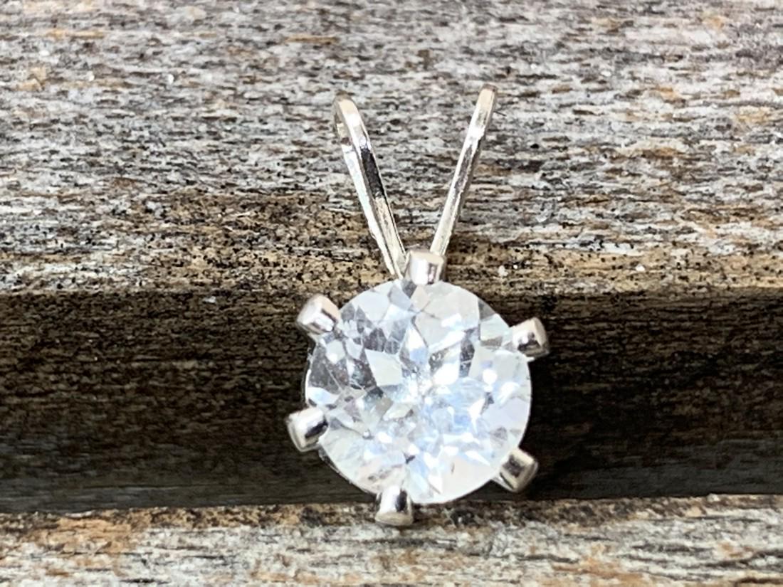 Clear Quartz Natural Gemstone .925 Sterling Pendant (1 of 2)