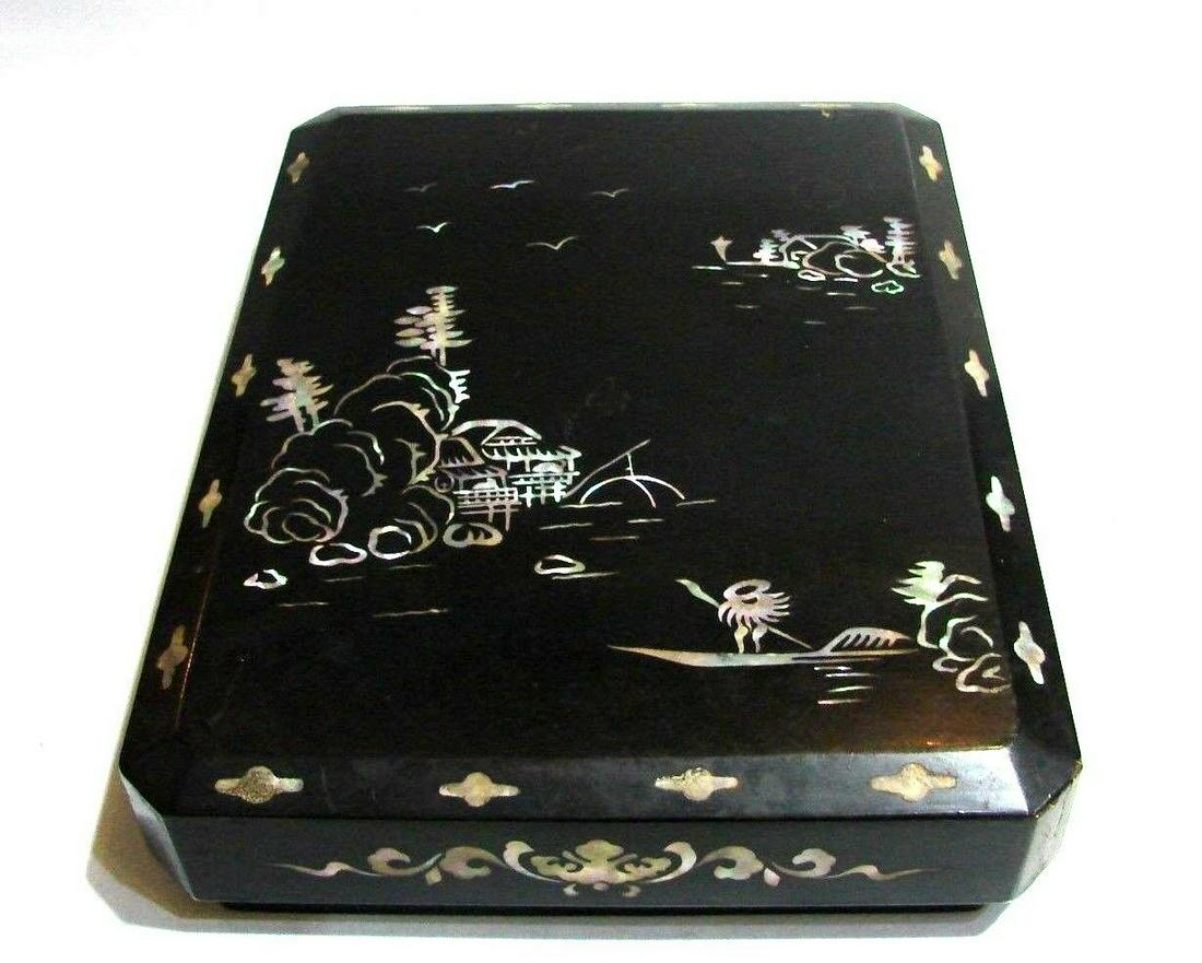 UNIQUE RARE CHINESE BOX WITH MOTHER OF PEARL LARGE (1 of 1)