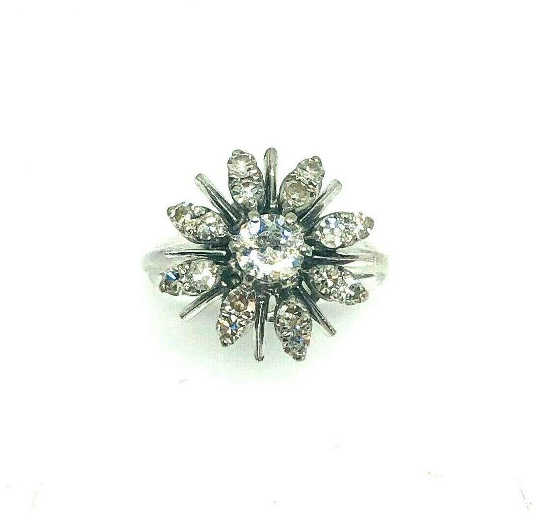 1960's Diamond Flower White Gold Ring (1 of 9)
