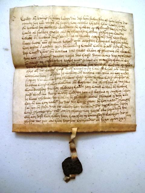 1480 Vellum Manuscript Nice Seal (1 of 3)