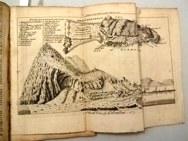1762 Magazine Gibraltar Folding Plan: The November 1762 issue of The London Magazine, 64 pages. Folding engraving being a plan of the town and fortifications at Gibraltar. Interesting content including war news and on witches and appariti