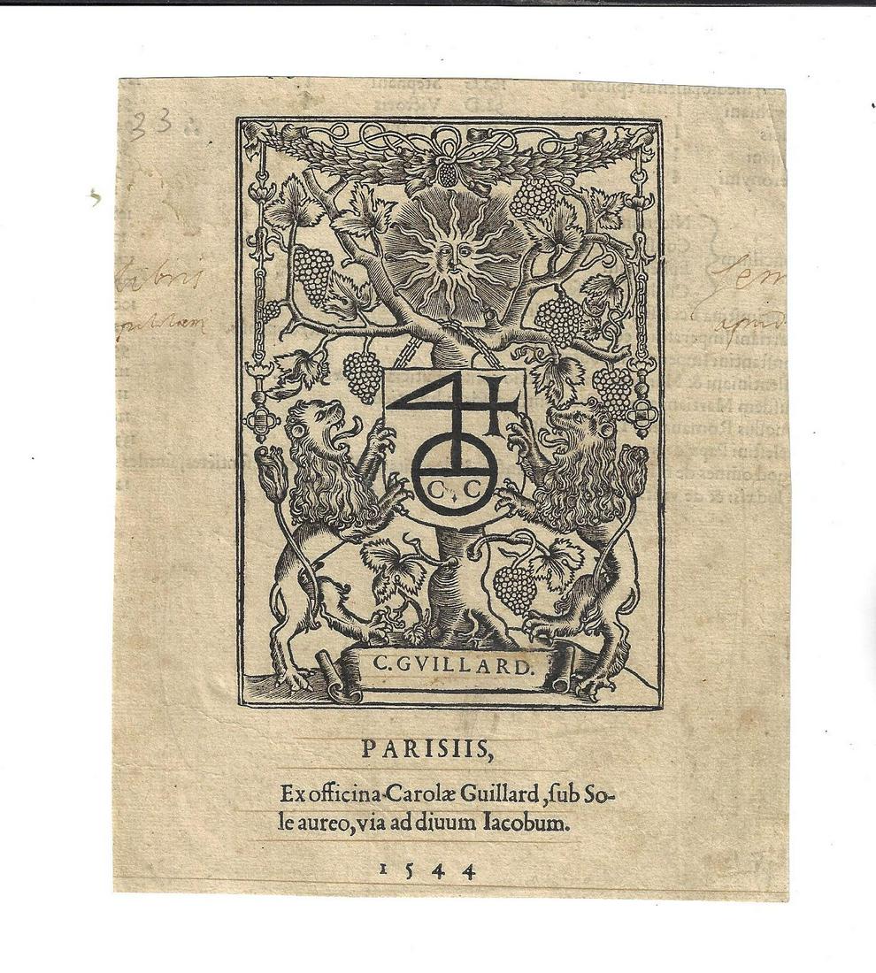 1544 Engraved Printers Emblem Guillard (1 of 1)