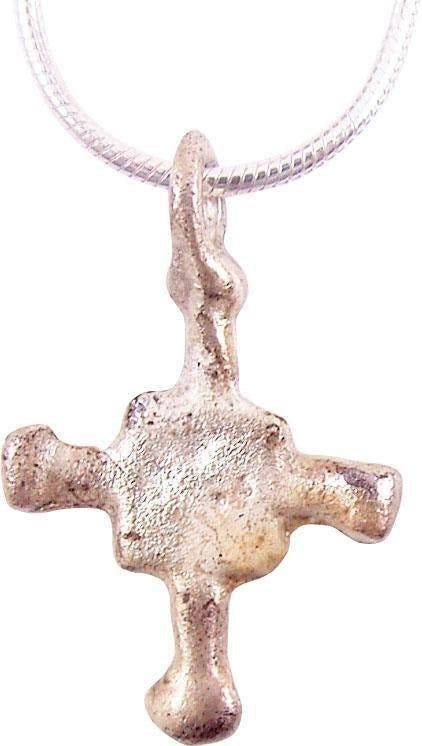 MEDIEVAL CHRISTIAN CROSS NECKLACE 800-1000 AD: Carolingian, the period of Charlemagne. The emergence from the Dark Ages is embodied in the rise to power of the Frankish King, Charlemagne in 768 (founder of the Holy Roman Empire after 800) followed