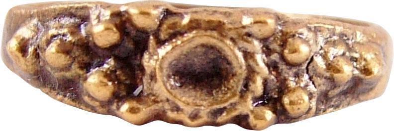 EUROPEAN BETROTHAL RING 16TH-17th CENT SZ 4 ¾: During the Renaissance, the act of committing to marriage took place as a formal ceremony with vows, considered sacred and unbreakable, exchanged. A ring was given by the man to the woman to bind the 