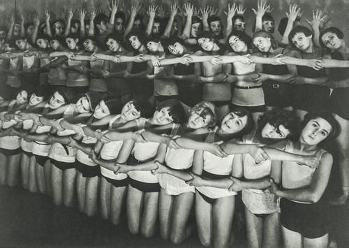 MARGARET BOURKE-WHITE - Machine Dance, Moscow Ballet: Artist: MARGARET BOURKE-WHITE Title: Machine Dance, Moscow Ballet School, 1931 Medium: Photo Litho, 1989, Canada Dimensions: 7.4x5.25" Description: Heat Wax Mounted on 11x14" Conservation Board Artist