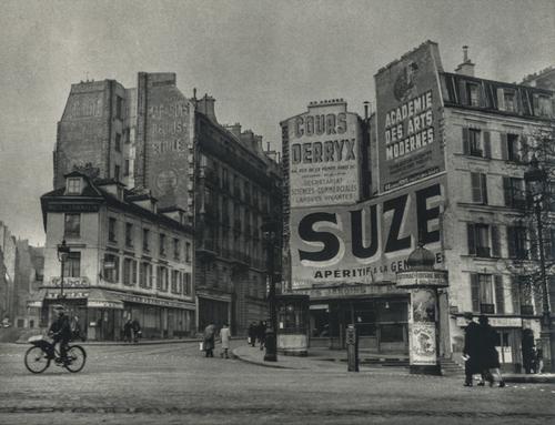 BRASSAI - Quartier de Passy, Paris, 1940: Artist: BRASSAI Title: Quartier de Passy, Paris, 1940 Medium: Photo Litho, 1993, Spain Dimensions: 8.3x6.4" Description: Heat Wax Mounted on 11x14" Conservation Board Artist Bio: Brassai was a Hungari
