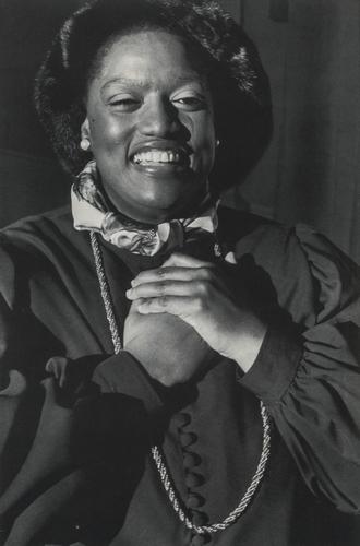 JANE BROWN - Jessye Norman, 1981: Artist: JANE BROWN Title: Jessye Norman, 1981 Medium: Photo Litho, 1987, Great Britain Dimensions: 5.55x8.45" Description: Heat Wax Mounted on 8.5x11" Conservation Board Artist Bio: Jane Hope Bown (19