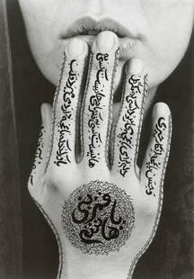 SHIRIN NESHAT - Untitled, 1996: Artist: SHIRIN NESHAT Title: Untitled, 1996 Medium: Photo Litho, 2002, Hong Kong Dimensions: 6.05x8.7" Description: Heat Wax Mounted on 8.5x11" Conservation Board Artist Bio: Reserve: $45.00 Shippin