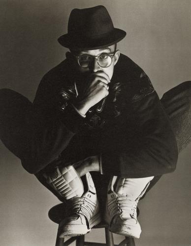 HERB RITTS - Keith Haring, New York, 1989: Artist: HERB RITTS Title: Keith Haring, New York, 1989 Medium: Photo Litho, 1999, France Dimensions: 8.5x10.95" Description: Heat Wax Mounted on 11x14" Conservation Board Artist Bio: Herb Ritts (1952-