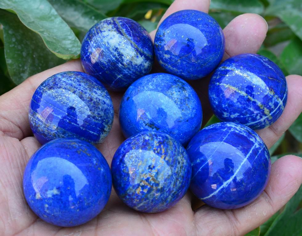 595 Grams Royal Blue Lapis Lazuli Sphere: Title: 595 Grams Royal Blue Lapis Lazuli Sphere Weight: 595 Grams Origin: Afghanistan Materials: Sphere Size: 8 Pcs Additional Information: Treatment: Natural Reserve: $200.00 Shipping: Domestic