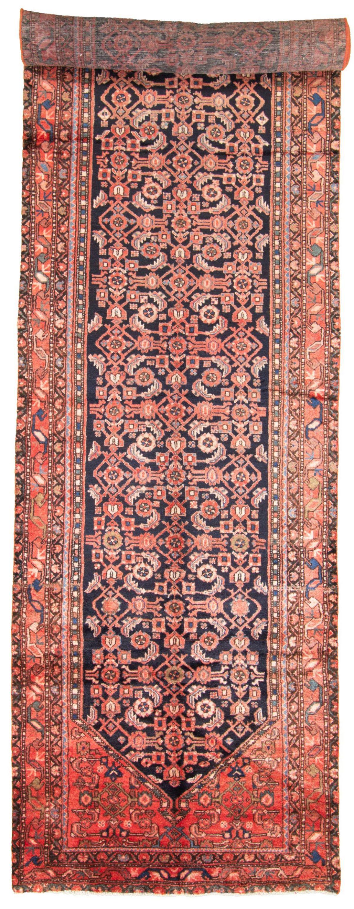 Hand-knotted Hamadan Wool Rug 3'11" x 18'1" (1 of 4)