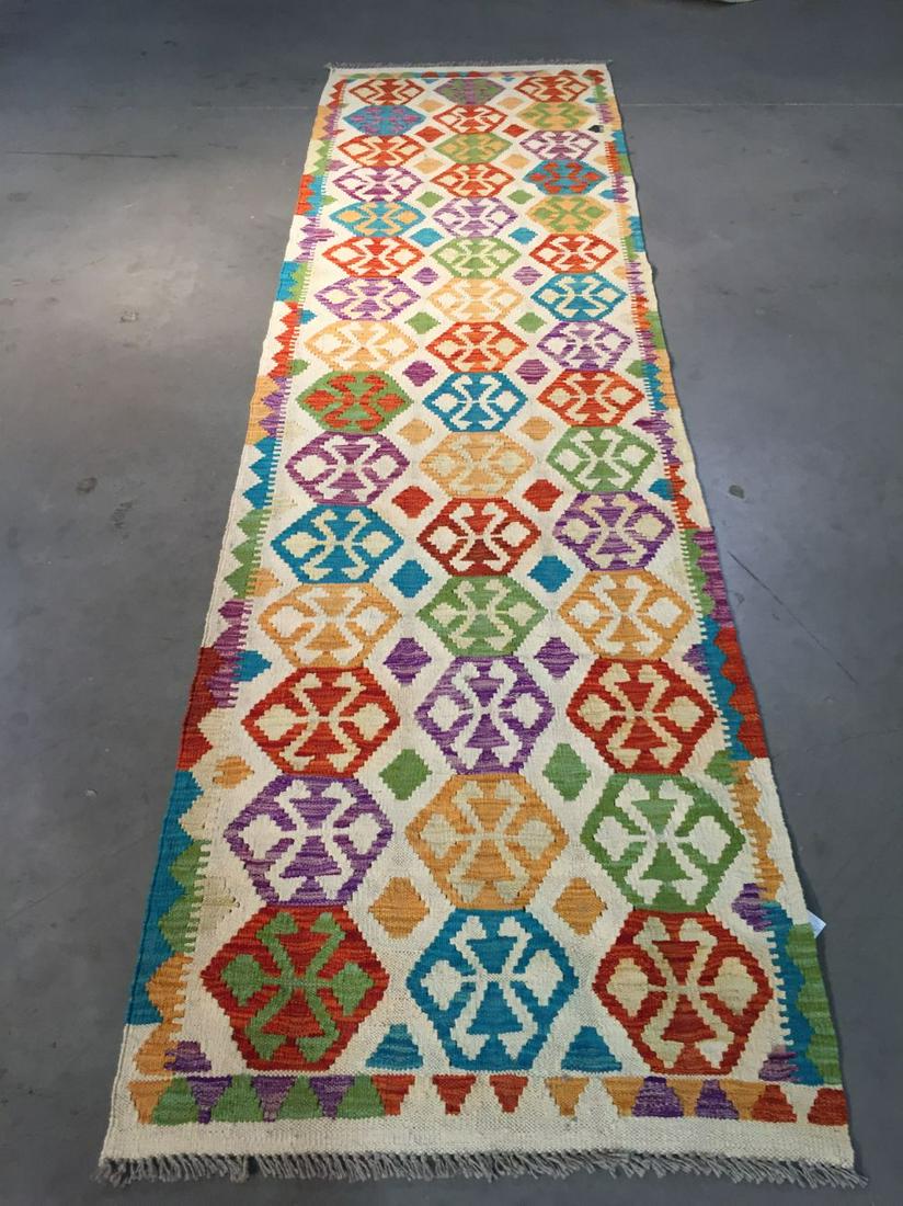COLORFUL HAND KNOTTED KLIM RUNNER 2.8x9.9 (1 of 8)