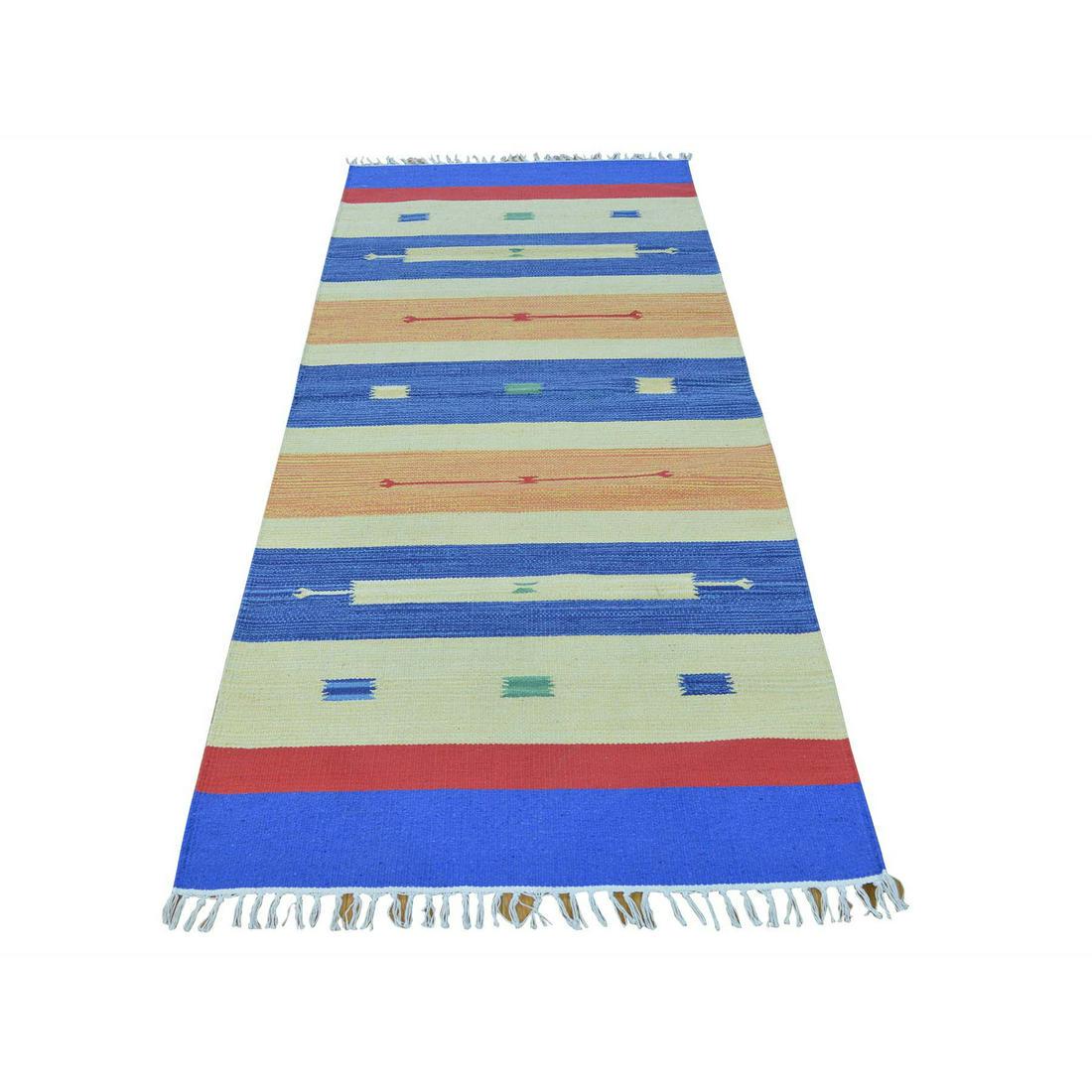 Flat Weave Kilim Navajo Design Runner Hand Woven Rug (1 of 5)