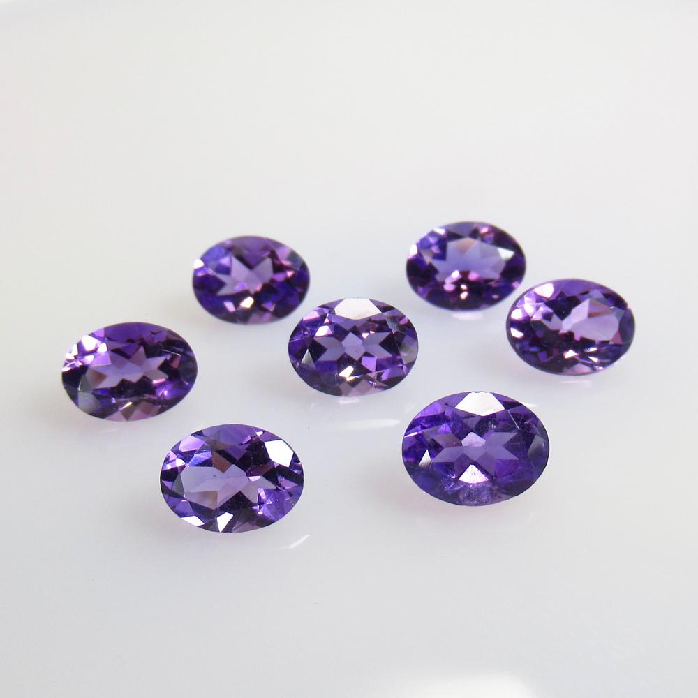 8.12 Ctw Natural 7 Purple Amethyst Oval Necklace Set (1 of 2)