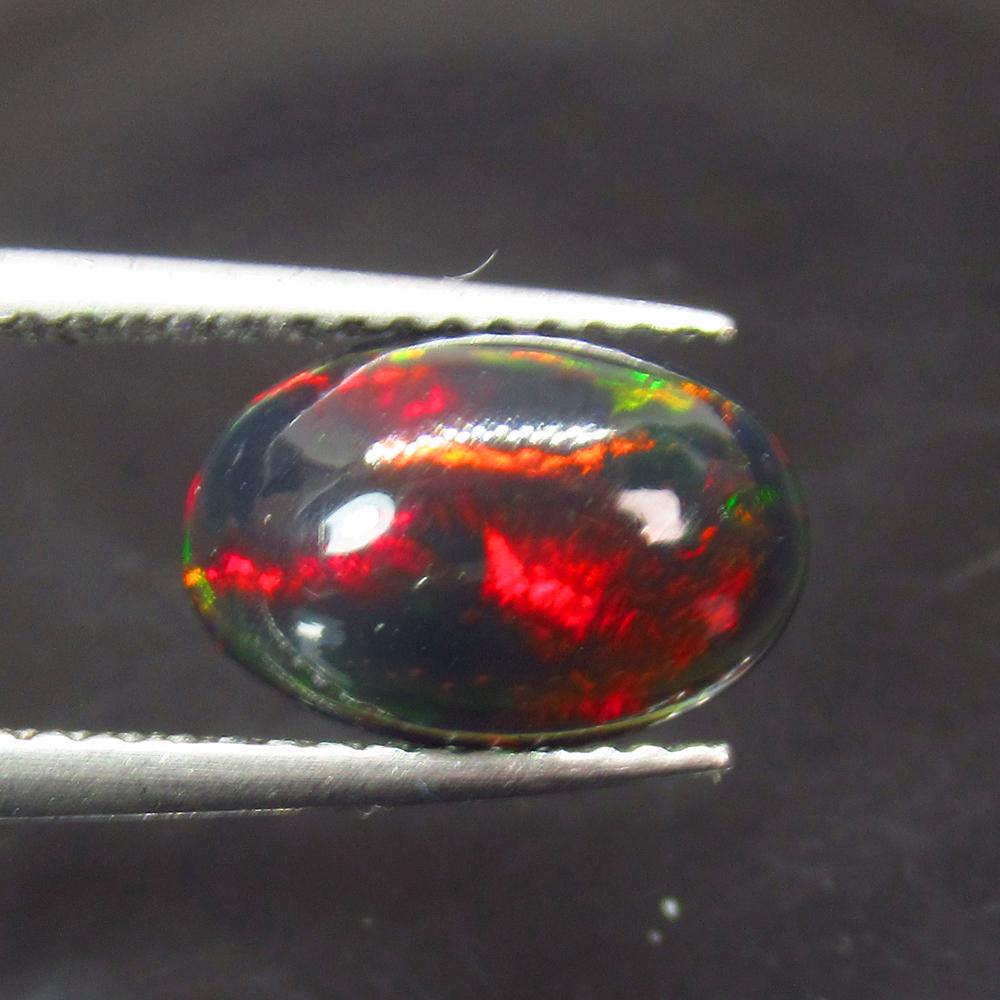1.67 Ct Natural Ethiopian Black Fire Opal Oval Cab (1 of 3)