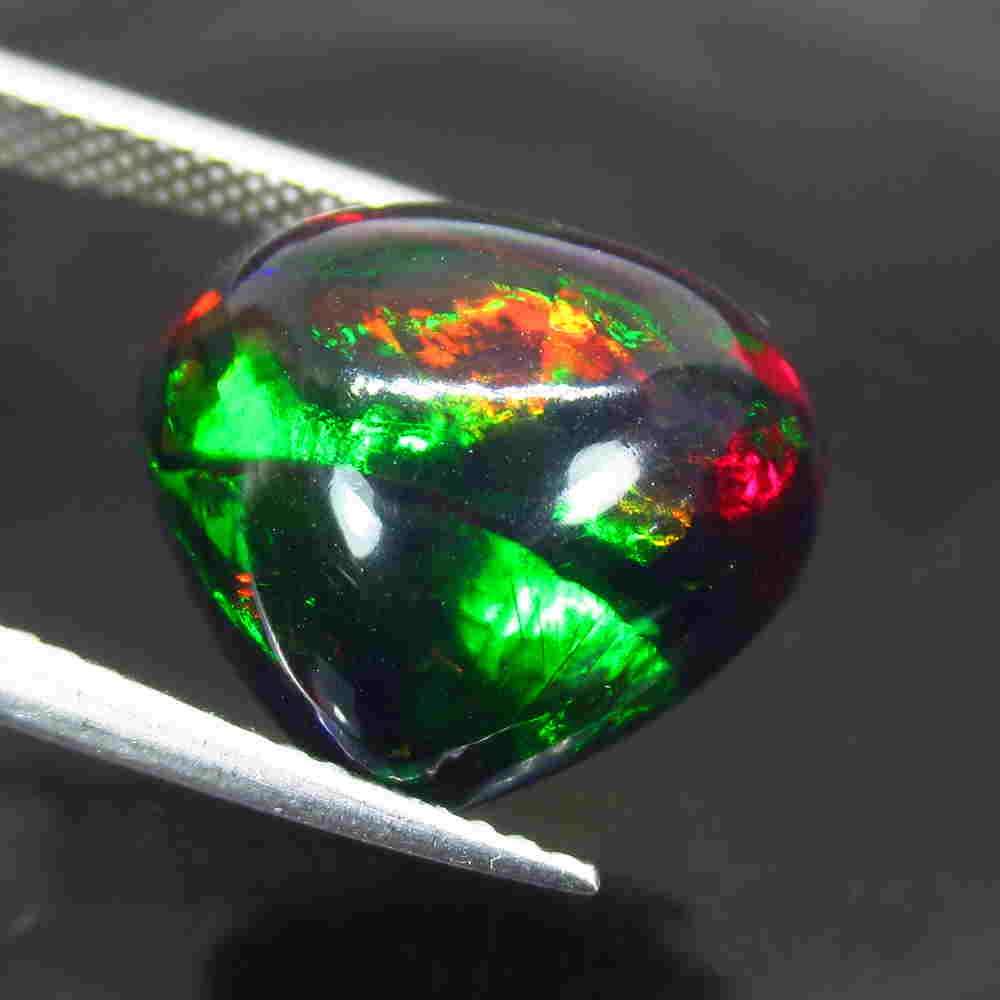 7.02 Ctw Natural Ethiopian Black Fire Opal Pear Cab (1 of 2)