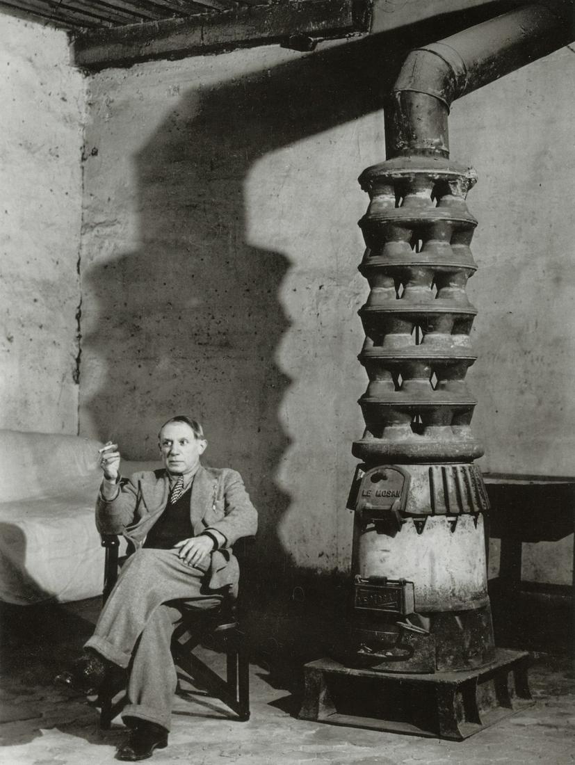 BRASSAI - Picasso and Stove: Artist: BRASSAI Title: Picasso and Stove Medium: Photo Litho, 2002, Hong Kong Dimensions: 7x9.3" Description: Heat Wax Mounted on 8.5x11" Conservation Board Artist Bio: Brassai was a Hungarian-French