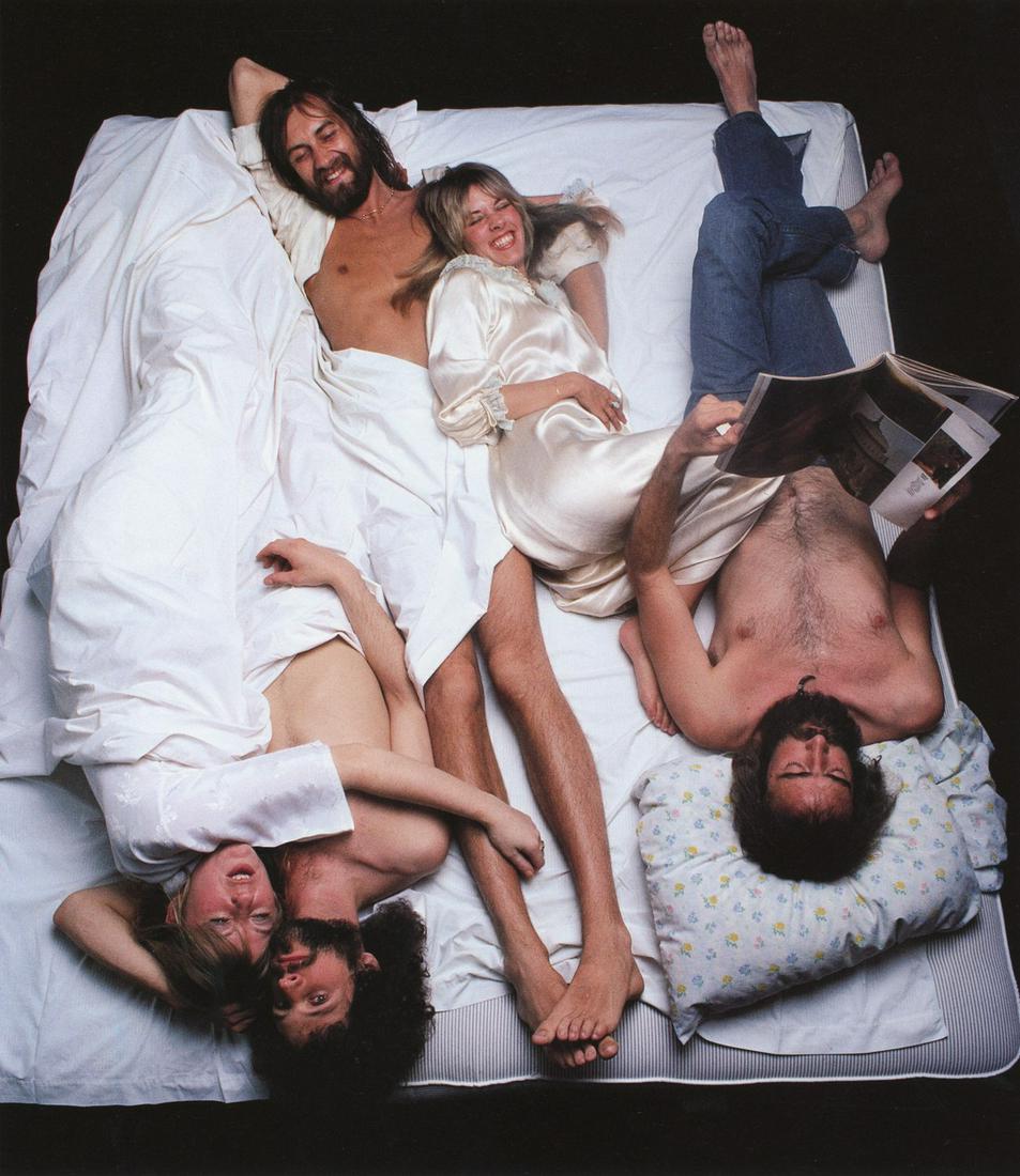 ANNIE LEIBOVITZ - Fleetwood Mac, 1977: Artist: ANNIE LEIBOVITZ Title: Fleetwood Mac, 1977 Medium: Photo Litho, 1989, Japan Dimensions: 10.1x11.6" Description: Heat Wax Mounted on 11x14" Conservation Board Artist Bio: Annie Leibovitz is an 