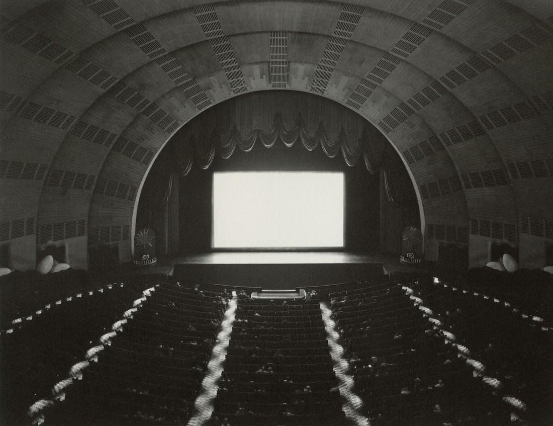 HIROSHI SUGIMOTO - Radio City Music Hall, NY, 1978: Artist: HIROSHI SUGIMOTO Title: Radio City Music Hall, New York, 1978 Medium: Photo Litho, 2005, Germany Dimensions: 7.65x5.9" Description: Heat Wax Mounted on 8.5x11" Conservation Board Artist Bio: H