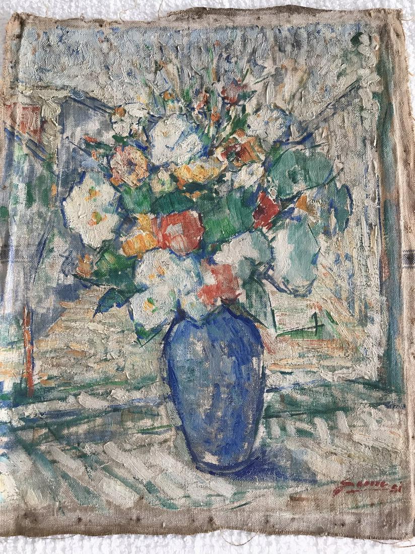 Czech 1950 S.Kolar abstract still life: Title: Czech 1950 S.Kolar abstract still life Date/Period: 1950 Materials: Oil on canvas Dimensions: 16'' by 20.5'' Additional Information: Oil on canvas Reserve: $55.00 Shipping: Domestic: Flat-rate 