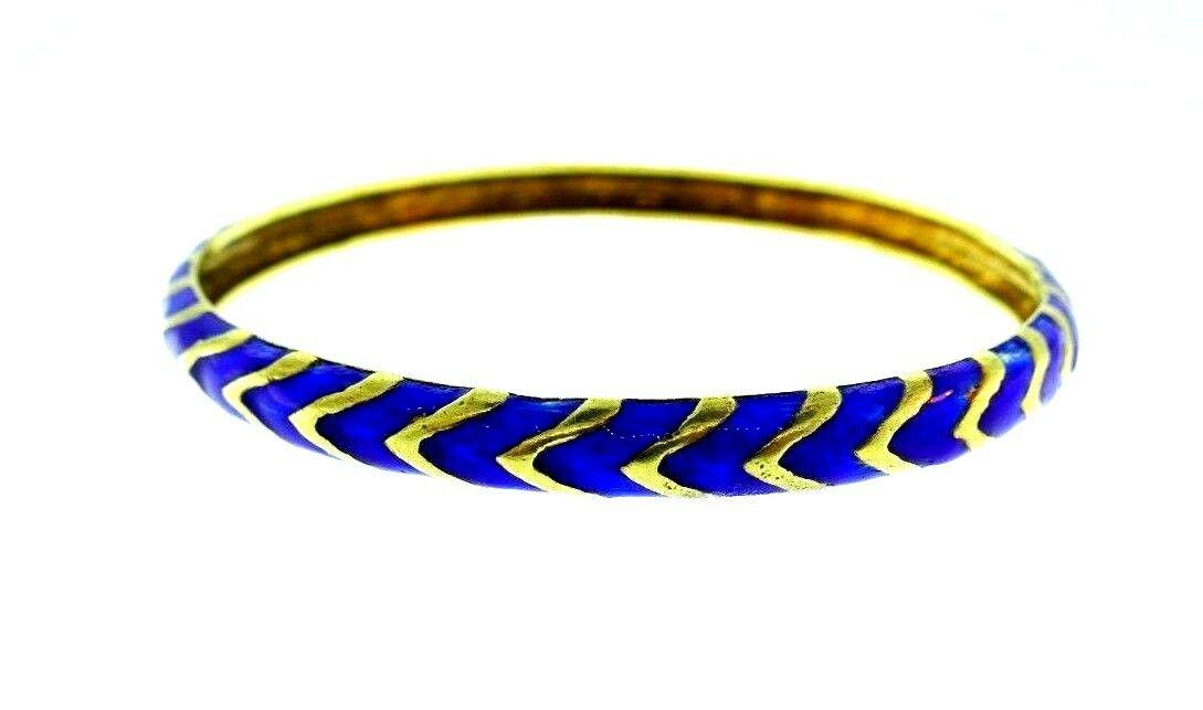 Vintage 14k Yellow Gold Enamel Bangle (1 of 6)