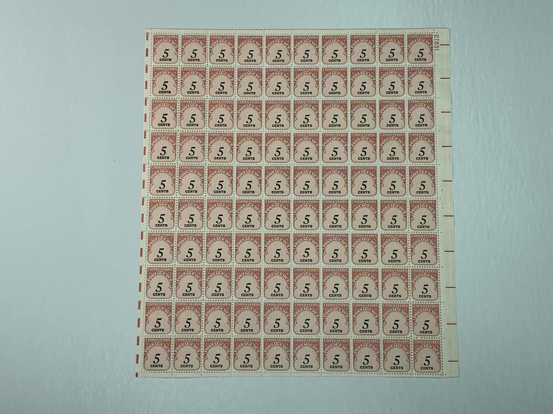 Scott No. J93 1 each MNH Stamp Mint Sheet (1 of 2)