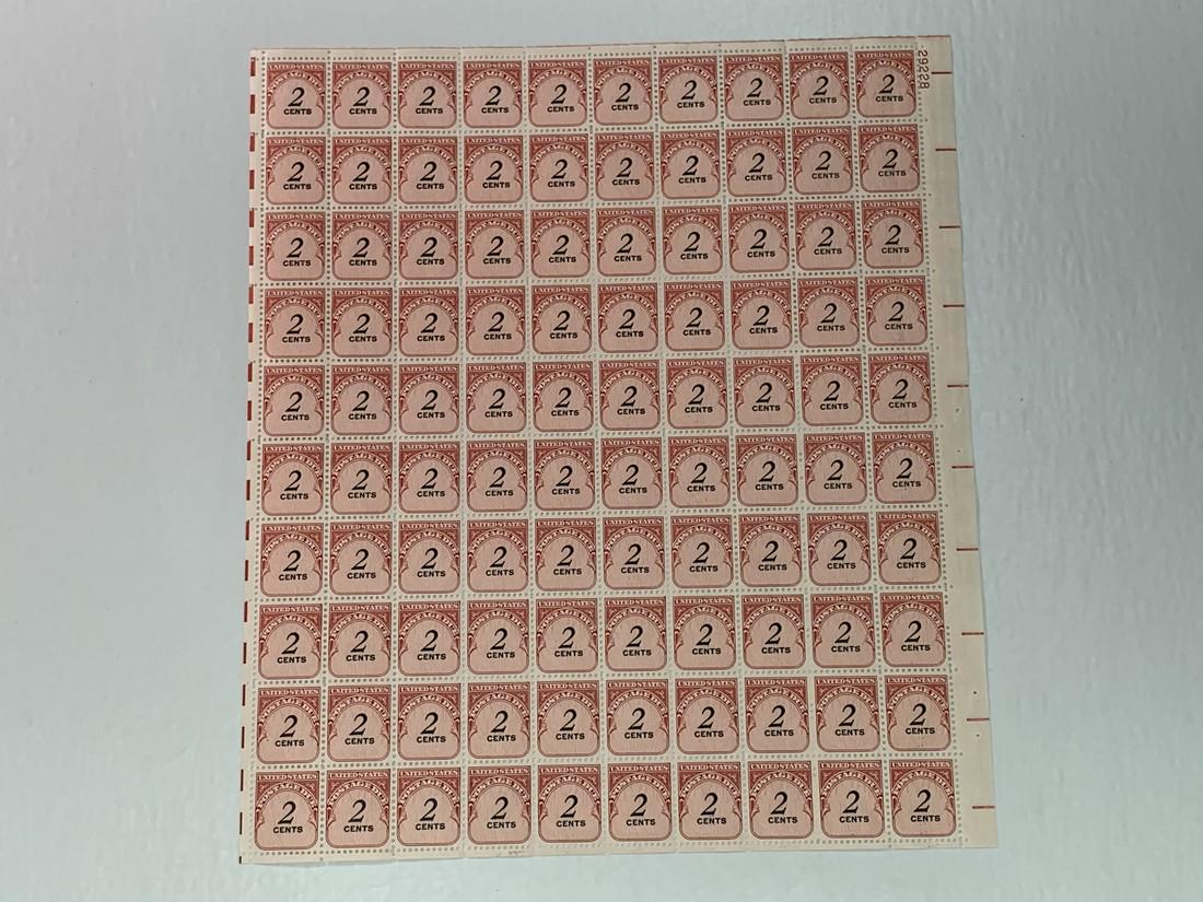 Scott No. J90 1 each MNH Stamp Mint Sheet (1 of 2)