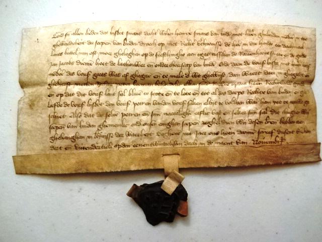 1435 Vellum Dutch Legal Manuscript Seal (1 of 3)
