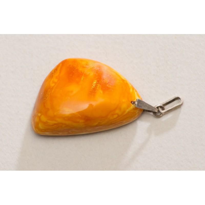 100% Baltic amber stone pendant with silver loop (USSR) (1 of 11)