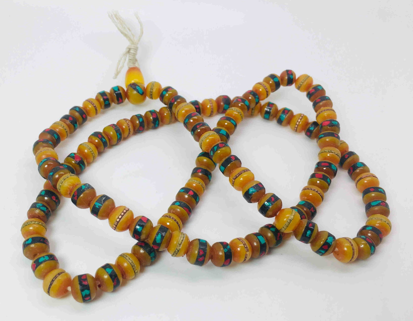 Astonishing Unique Antique Moroccan Amber Mala made: Title: Astonishing Unique Antique Moroccan Amber Mala made from Round Moroccan Amber beads Metal: None Gemstone: Moroccan Amber Weight: 49.2 g Size: Bead size: 8.2 mm Bead size: 0.323 inches Made Of: 