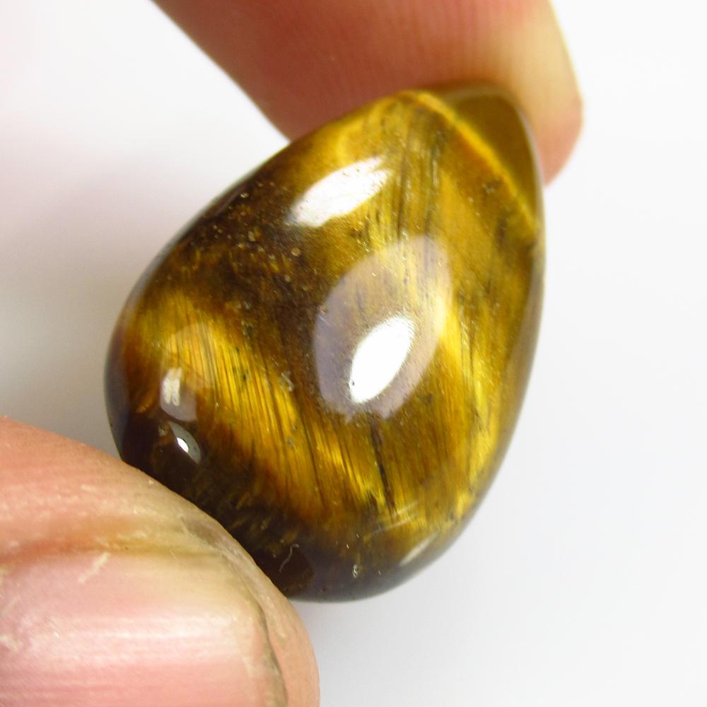 19.00 Ct Natural Tiger's eye Pear Cab (1 of 2)