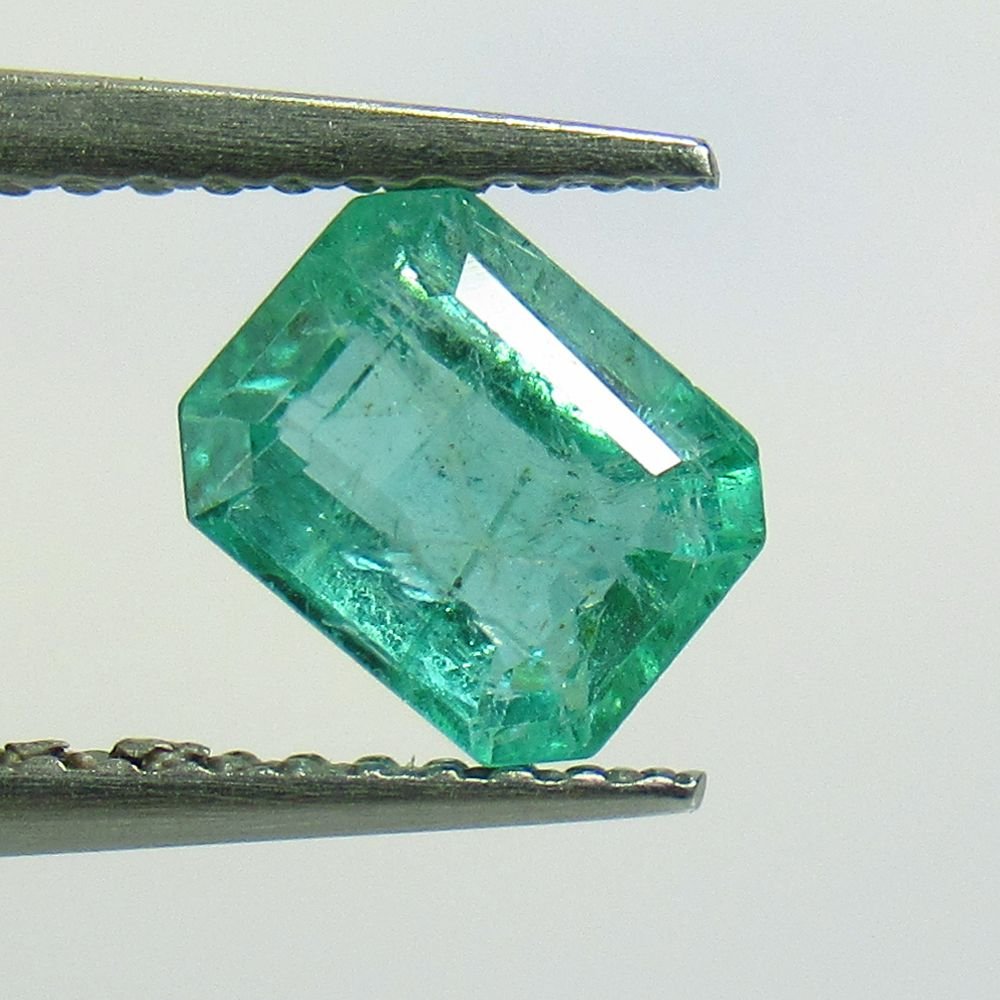 1.08 Ct Natural Zambian Emerald Octagon Cut (1 of 2)