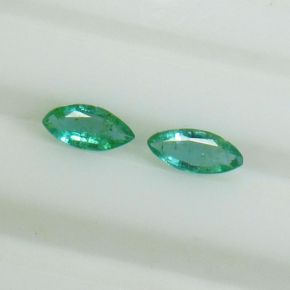 0.64 Ct Natural Zambian Emerald Round Pair (1 of 2)