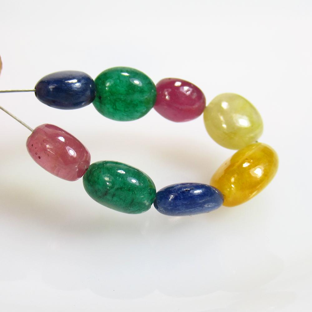 26.60 Ct Natural 8 Ruby Emerald Sapphire Beads (1 of 2)