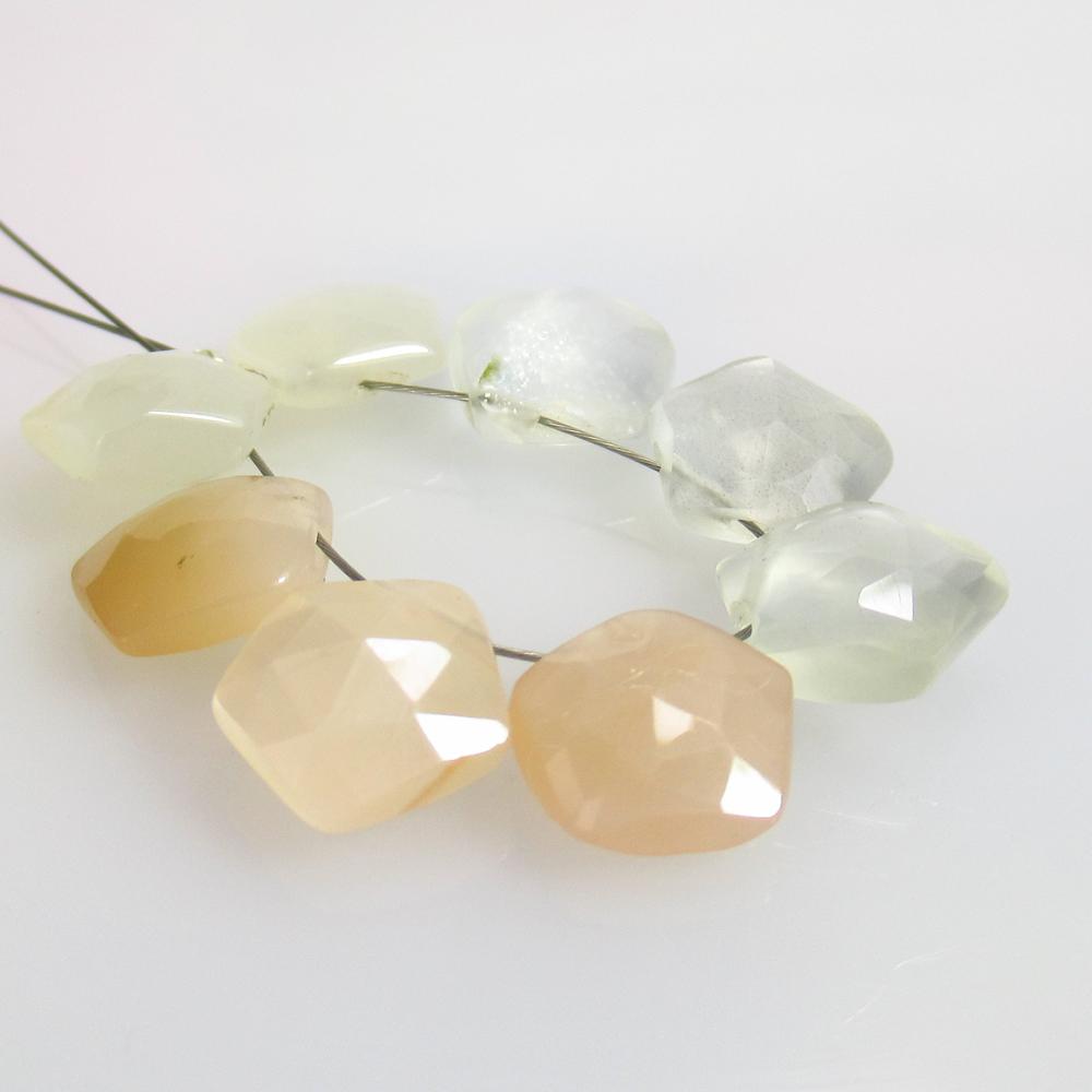 18.03 Ct Natural 8 Drilled Moonstone Fancy Beads: No Reserve! Title: 18.03 Ct Natural 8 Drilled Moonstone Fancy Beads Stone Clarity: Translucent Gemstone: Natural Moonstone Beads Carat Weight: 18.03 Size/Dimensions: 8.8x4.3 to 9.1x5.2 mm / 8 PC's Add