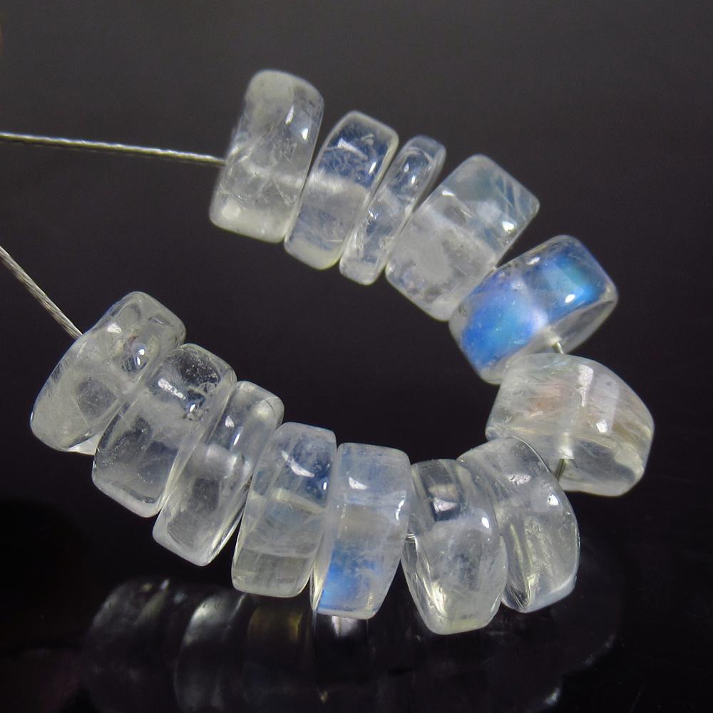 12.11 Ct Natural 13 Drilled Moonstone Round Beads: No Reserve! Title: 12.11 Ct Natural 13 Drilled Moonstone Round Beads Stone Clarity: Transparent Gemstone: Natural Moonstone Beads Carat Weight: 12.11 Size/Dimensions: 6.00 to 6.40 mm / 13 PC's Additio