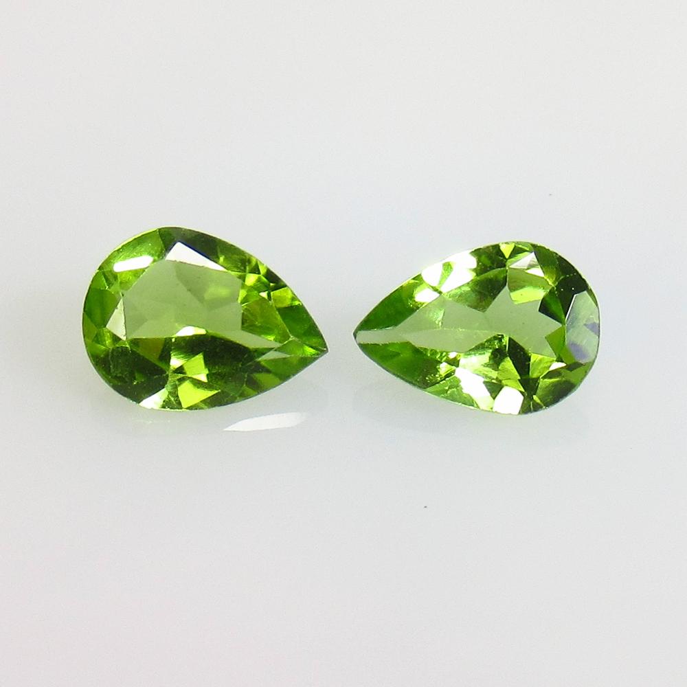 1.95 Ct Natural Peridot Pear Pair (1 of 2)