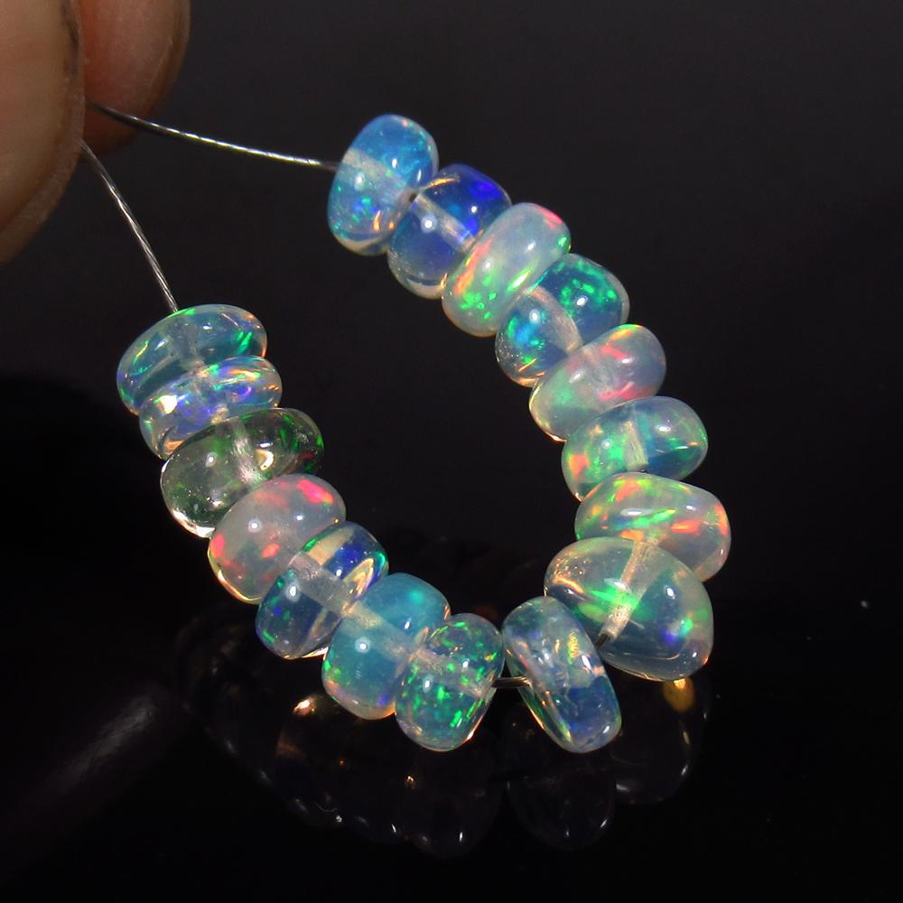 4.76 Ct Natural 16 Drilled Fire Opal Round Beads (1 of 2)