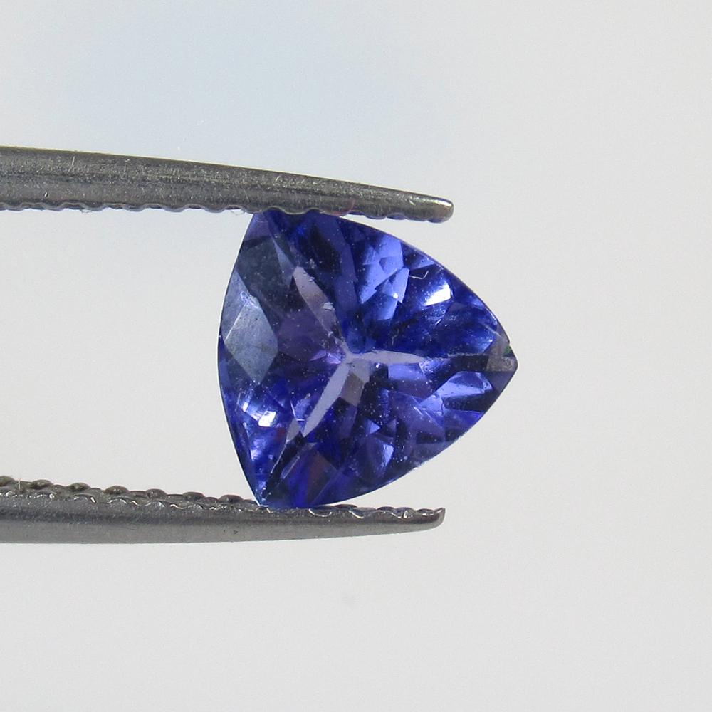 0.96 Ctw Natural Tanzanite Trillion Cut: No Reserve! Title: 0.96 Ctw Natural Tanzanite Trillion Cut Stone Clarity: VVS Gemstones: Tanzanite Size/Dimensions: 0.96 Carat Weights: 6.50 x 6.50 x 3.70 mm Additional Information: Top Class Luster /