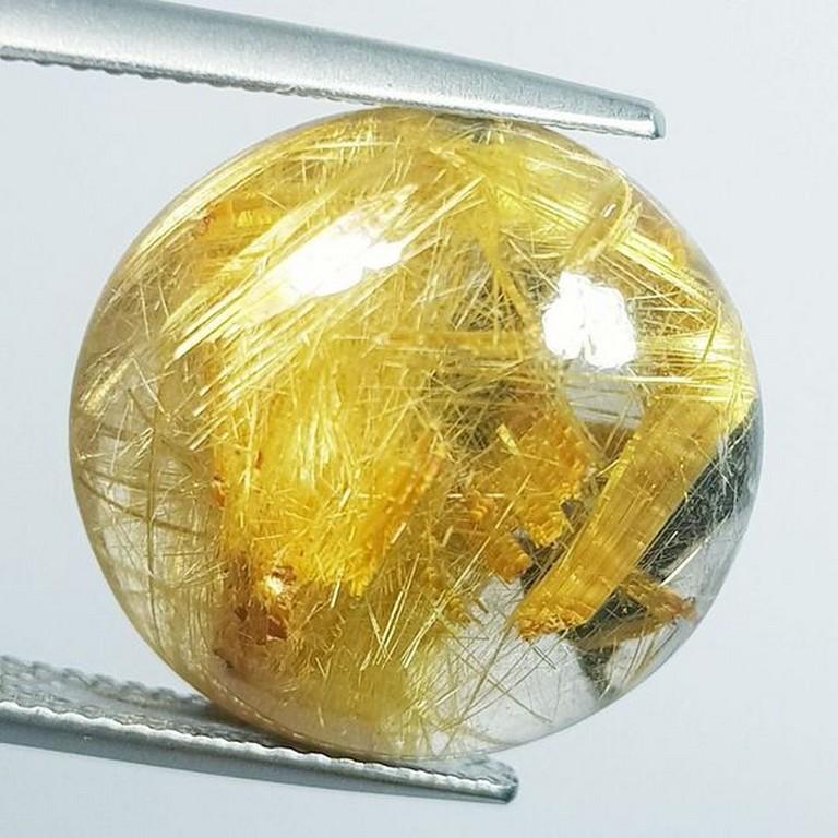 21.51 Ct Exclusive Golden Rutile Quartz Round Cabochon (1 of 5)