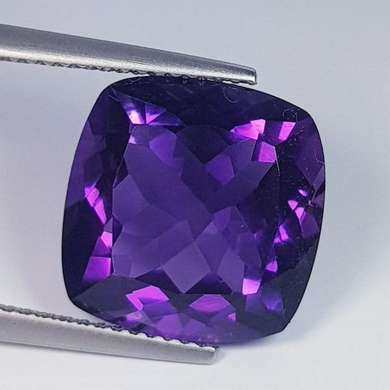 Top Quality Gem Cushion Cut Natural Amethyst 8.42 Ct (1 of 5)
