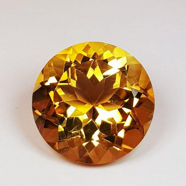 Top Quality Gem Round Cut Natural Citrine 3.39 Ct (1 of 5)