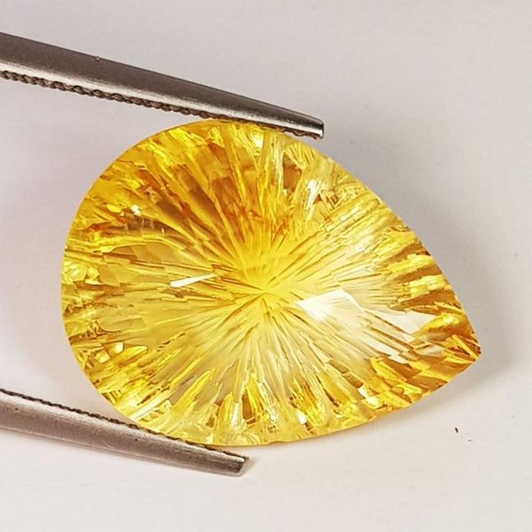 AAA Gem Pear Millennium Cut Natural Citrine 11.38 Ct (1 of 5)