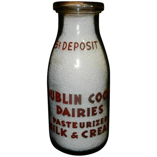 Vintage Pyro War Pint Milk Bottle Dublin Coop. Dublin